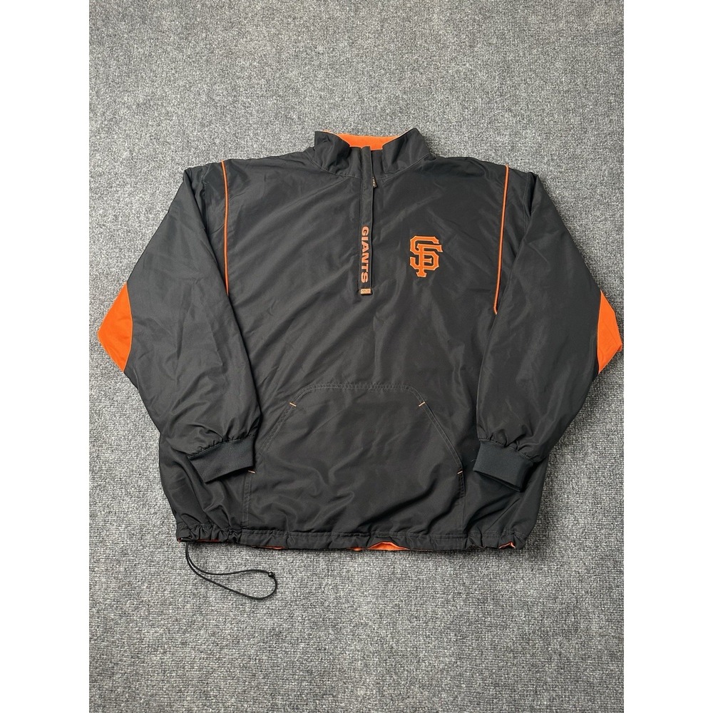 Mens Lee Sport San Francisco Giants Quarter Zip Pullover Black, Size 3XL